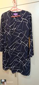 Baju Kurung Modern Blue Geometric