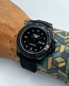 Custom Seiko Mod 40mm Full Black Day-Date Yachtmas