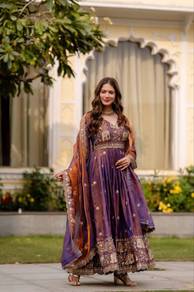 Fendy Silk Anarkali Gown