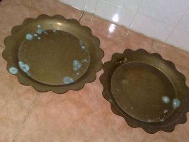 Dulang tembaga brass tray 12"x 2"