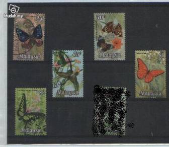 Use-d Stamp 5v Butterfly Malaysia 1970