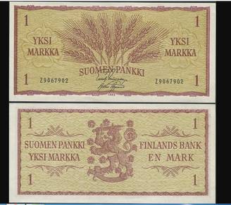 Finland 1 Markka 1963 - Pick P98a Prefix Z