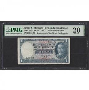 Straits Settlements 1 Dollar 1935 p16b PMG 20