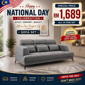 3 Seater Pushback sofa (grey)