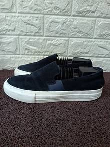 Uk7 Zara Navy Suede Slip-On
