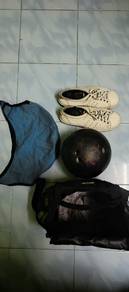 bowling ball, beg, kasut