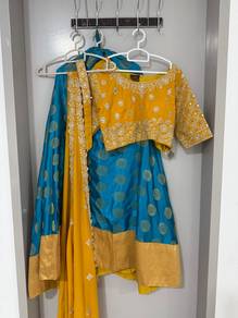 Half Saree (in stunning blue and yellow colour)