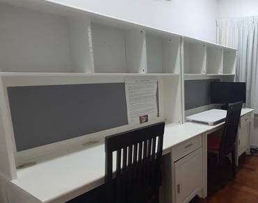 Large Dual-Station White Study Table / Desk