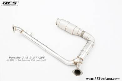 2016-Up 718 Cayman 982 RES Exhaust Catted Downpipe