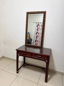 Heavy Mirror With Wooden Console Table