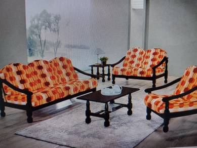 sofa kayu 2nd hand for sales