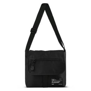 [12.12] Black Crossbody Slim Thin Canvas Sling Bag