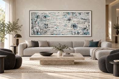 Arctic Rhythm – Textured Abstract Acrylic Wall Art