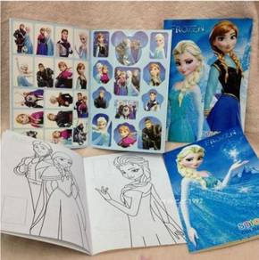 Frozen Sticker Coloring Colouring Book bukumewarna