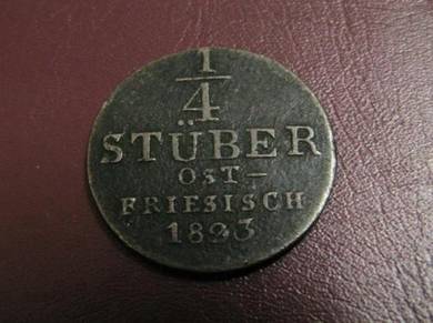 German states 1/4 stuber 1823 east friesland (EF)