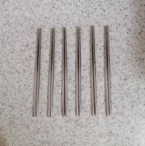 6 Sets Stainless Steel Chopsticks