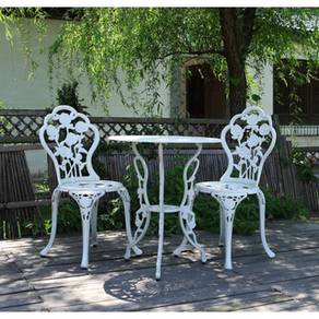 1 Table With 2 Chair Set Aluminum Alloy Meja Keusi