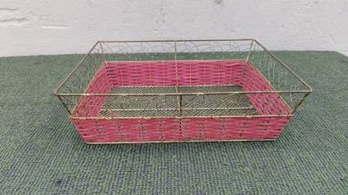B842 Bakul Anyaman Besi 37x30 cm Retangular Basket