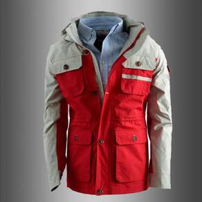 9307 Tactical Red Hoodie Military Hiking Jacket