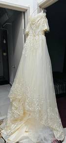 wedding dress and veil