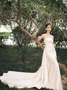 White satin wedding bridal dress gown RB2291