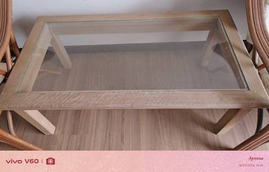 Wooden Glass Tea Table