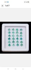 24pcs Natural Emerald Square Cut