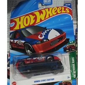 Hot Wheels Honda Civic Custom Blue red #22