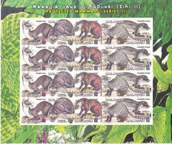 Mint Sheet Protected Mammals Cat Impef 2000 clean