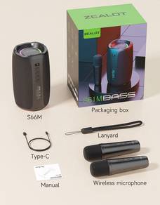 ZEALOT S61M Karaoke Speaker 2 Wireless Microphones