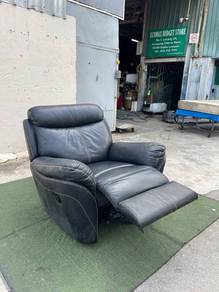YD44D Kerusi1 Seater Recliner Sofa Leather Black