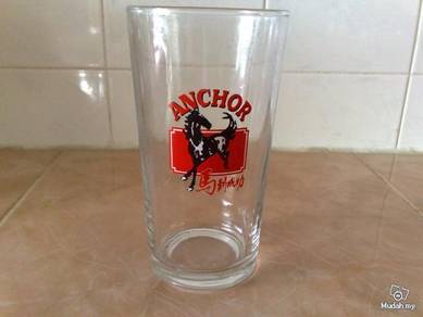 Cawan antik antique Anchor glass cup