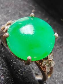 Giok Jadeite Jed 100% Burma Hijau Ais Gred A