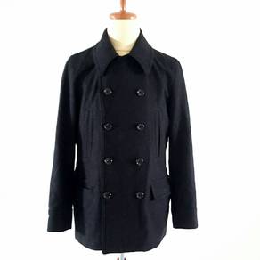 Boycott Double Breasted Black Trench Coat