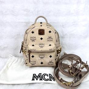 MCM Beige mini Stark Studded Backpack