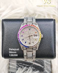 Rolex Datejust 36mm 126200 to Rainbow Full Diamond