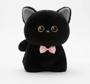 32cm Kawaii Black Kitty with Bow Plush Toy