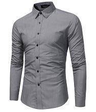 B0519 GREY KEMEJA KELABU FORMAL LONG SLEEVE SHiRT