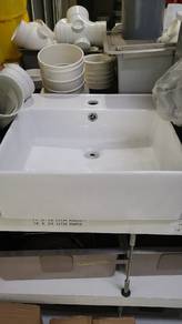 Ceramic Basin Square Top Mounted (Minor crack) 