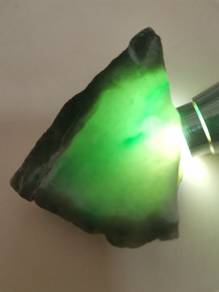 Icy Ice Green with Flower Jadeite Jade Rough Stone