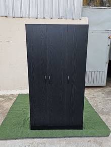 WD01-3D NEW Almari Baju 3 Door Wardrobe Dark Brown