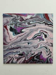 Set of purple pink abstract painting