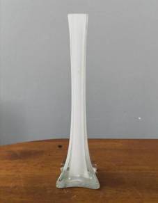 Vintage white glass vase
