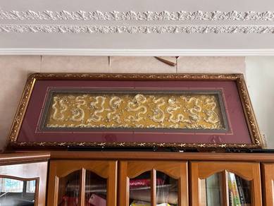 Golden nine dragon frame decoration