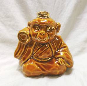 Monkey pottery statue object interior antique...