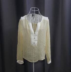 Mango Cream Long Sleeve Blouse