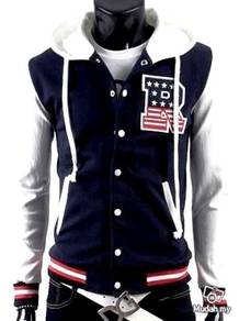 HOODIE BLUE R LOGO VARSiTY SWEATER JACKET BIRU 🔥