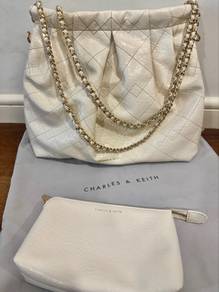 Charles and Keith tote bag white (L)