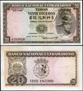 Timor 20 Escudos 1967 - Pick 26 unc