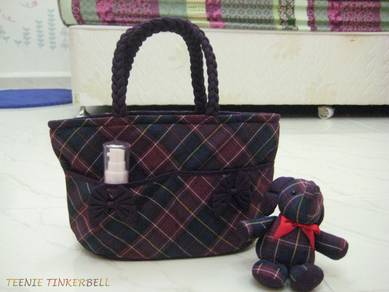 Purple/Maroon NaRaYa Handbag with Lovely Ribbon